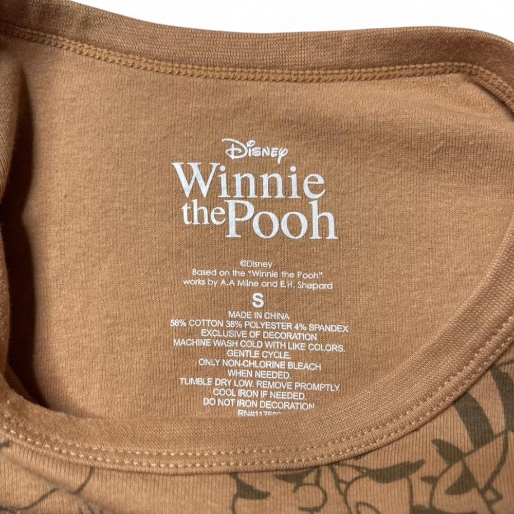 Disney Embroidered Brown Tank Top with Winnie the Pooh Print - Picture 4 of 4
